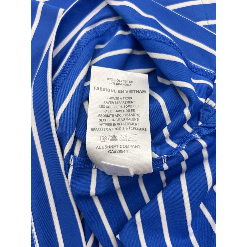 FootJoy Polo Shirt Mens XL Blue Striped Golf FJ Performance‎ Stretch Teton Pines